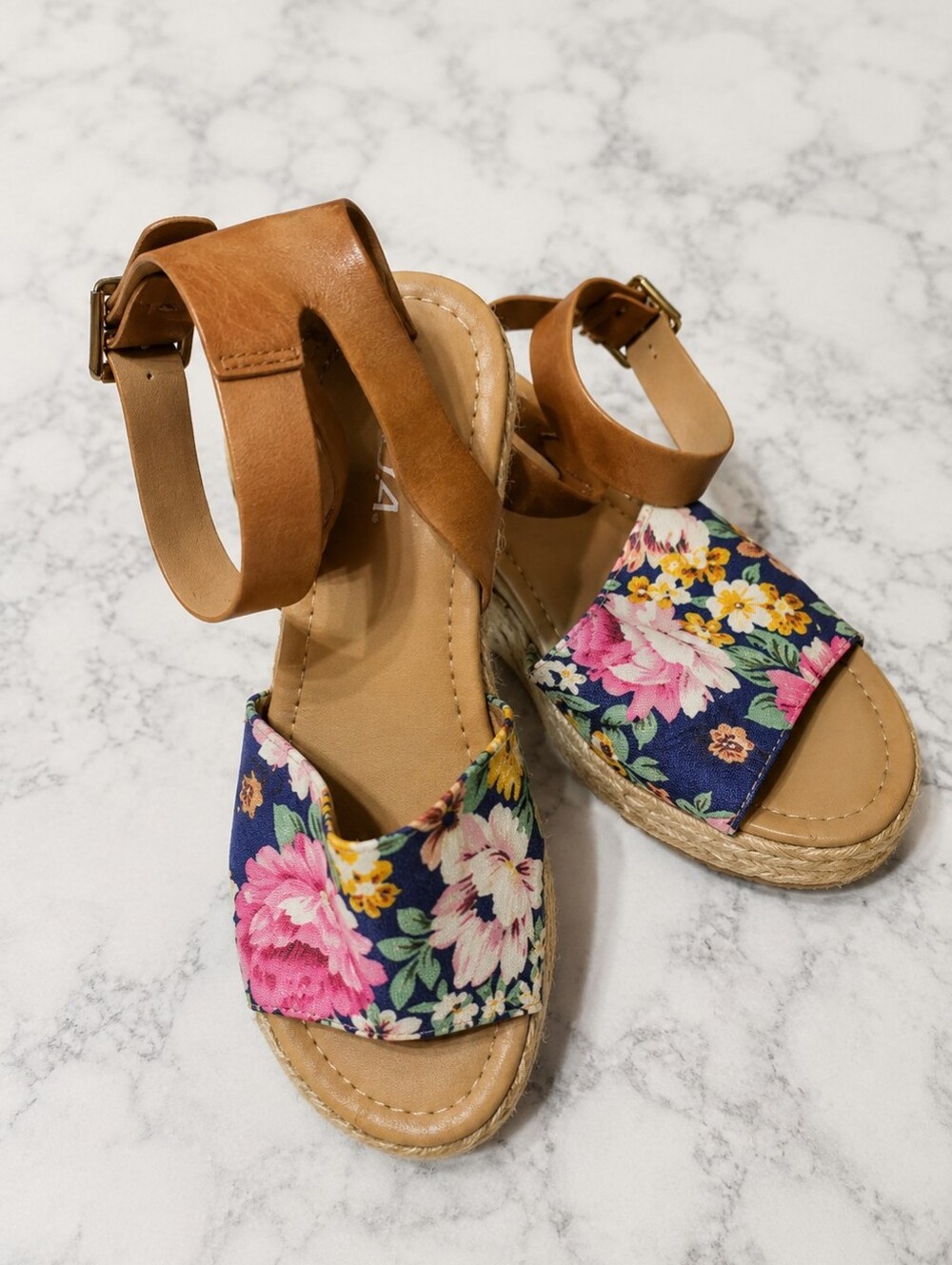 Floral Wedges Sandals Heels